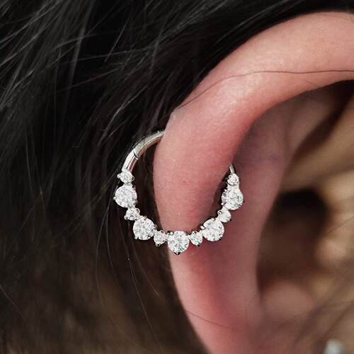 白色闪火爆闪搭扣环鼻中隔daith
