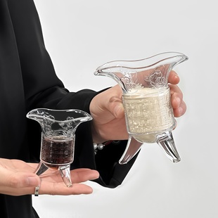 【是关中王来了】仿古爵杯玻璃杯帝王杯创意家用复古奶茶古代酒杯