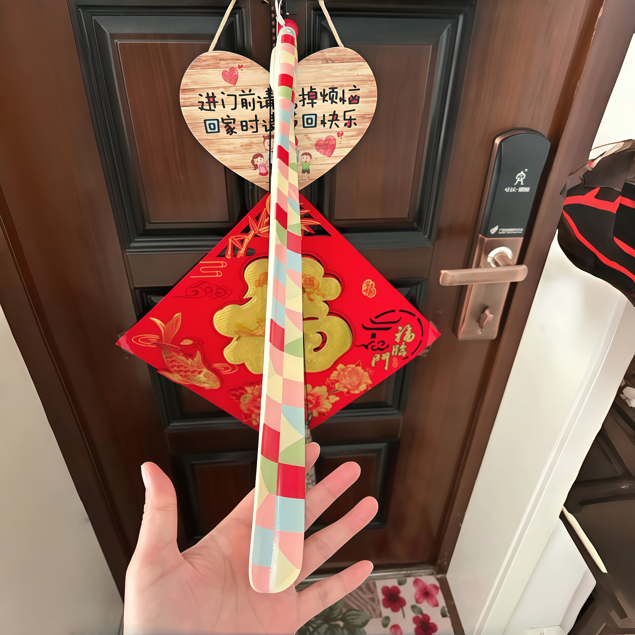新家的100个快递 多巴胺长柄鞋拔子孕晚期提鞋不弯腰辅助老人穿鞋