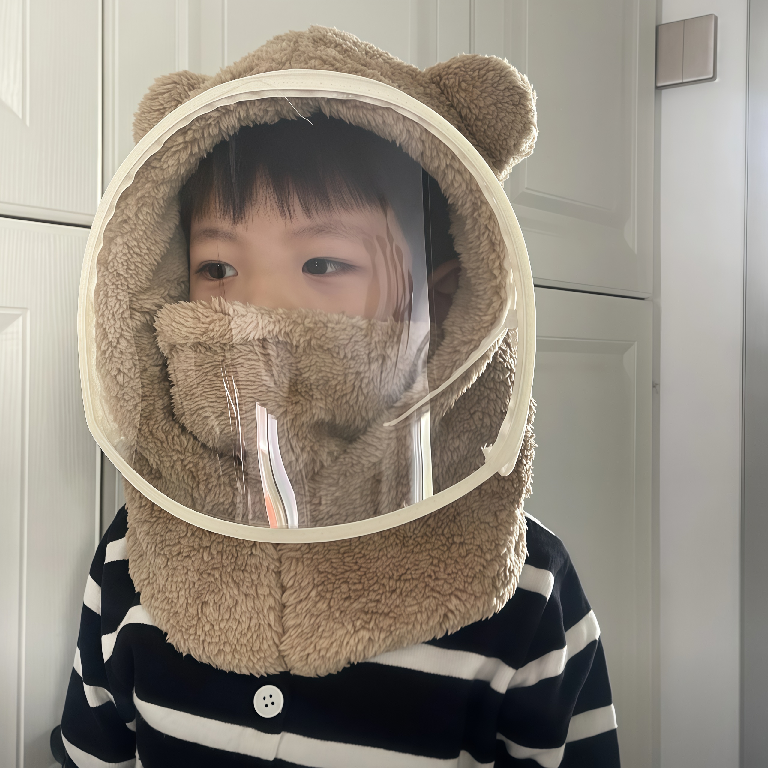 儿童防风帽防雾防风面罩一体帽