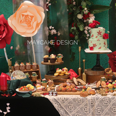 爱丽丝梦游仙境婚礼甜品台森系魔幻绿色红色主题小满定制重庆配送