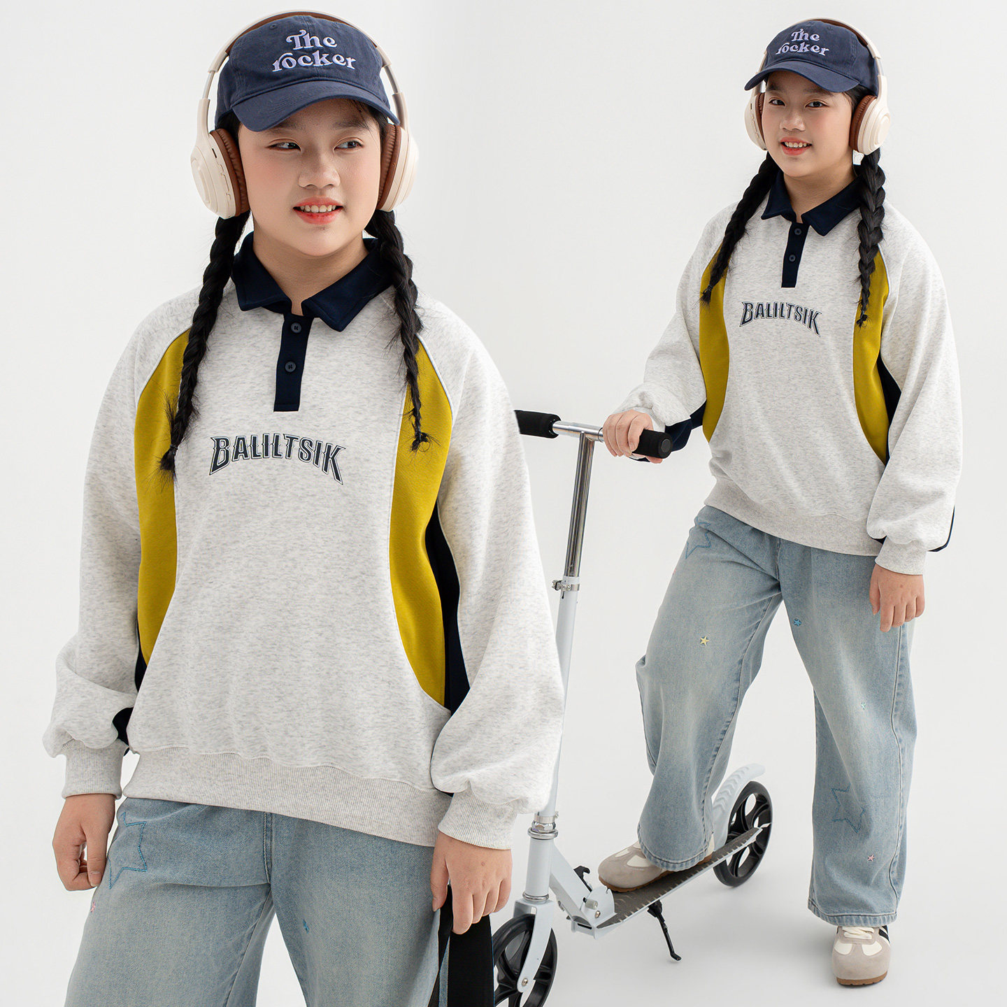 胖女童卫衣春秋2026新款女大童12-15岁加肥大码polo衫打底长袖t恤