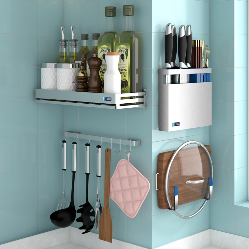 免打孔调料刀具壁挂式厨房置物架
