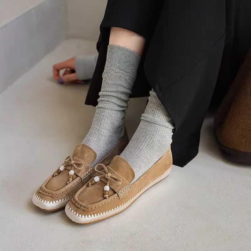 软底真皮流苏乐福鞋女单鞋四季百搭慵懒风休闲时尚平底渔夫鞋白色,女鞋,渔夫鞋,淘宝优惠券,粉丝福利购,淘宝优惠卷