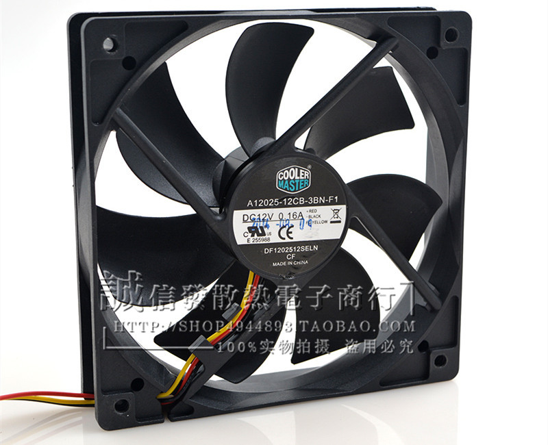 原装酷冷至尊12V 0.16A 12CM 机箱超静音风扇A12025-12CB-3BN-F1