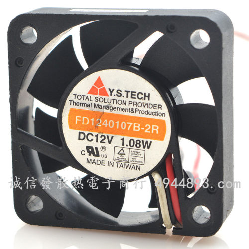 元山Y.S.TECH FD1240107B-2R 4010 12V 1.08W 4cm 双滚珠散热风扇