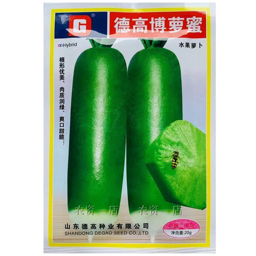 德高博萝蜜水果萝卜种子肉质翠绿杂交青萝卜种籽甜脆多汁蔬菜种籽