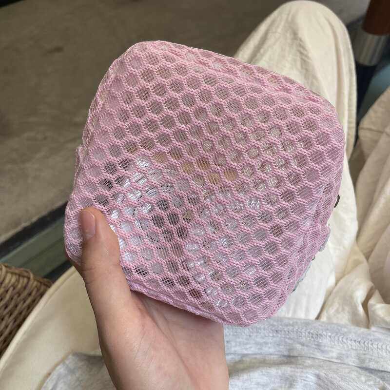 新款彩色网纱豆腐包超轻网格杂物收纳小包多用途化妆包