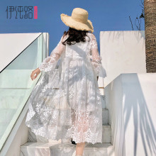 超仙防晒衣女中长款蕾丝披肩罩衫夏季沙滩海边度假泰国外搭套开衫