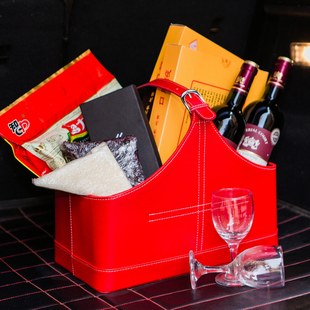 送礼送礼礼篮皮革礼品篮水果收纳篮子创意手提篮健身房私教专用篮