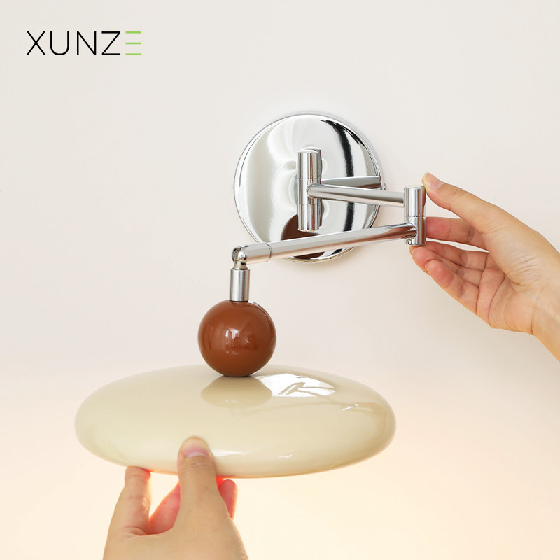 无线充电法式奶油风摇臂壁灯卧室床头灯免布线接线带中古可旋转灯,家装灯饰光源,壁灯,淘宝优惠券,粉丝福利购,淘宝优惠卷