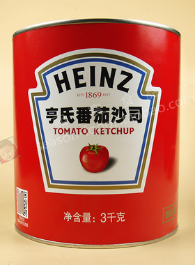 Heinz Tomato Ketchup亨氏番茄沙司3kg意面薯条比萨汉堡西餐商用