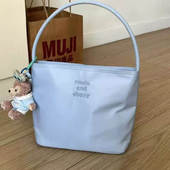 mucuandebony韩国小众刺绣单肩包夏季 百搭尼龙手提小包腋下女包包