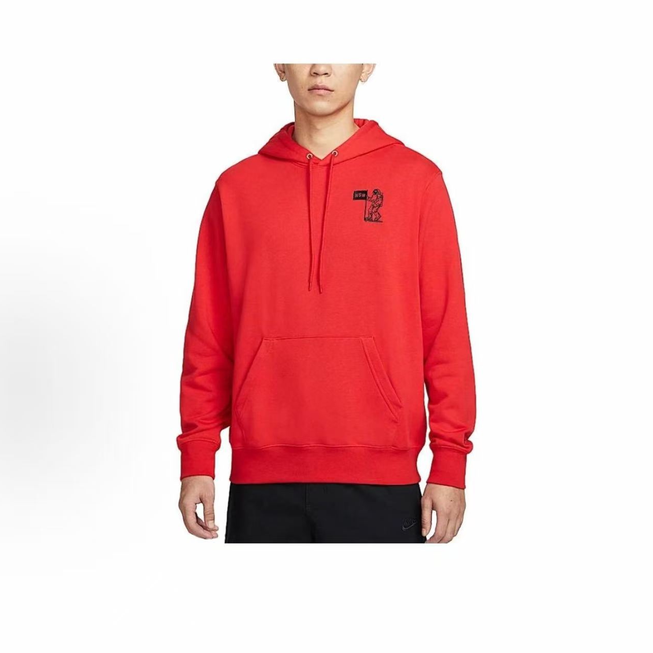 NIKE耐克 Club FW24字母时尚连帽卫衣 男款红色 HQ8595-657