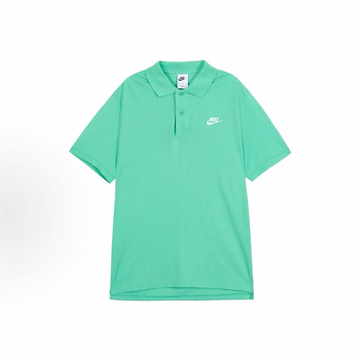 NIKE/耐克 多巴胺纯色Polo 领套头短袖T恤绿色 CJ4457-363