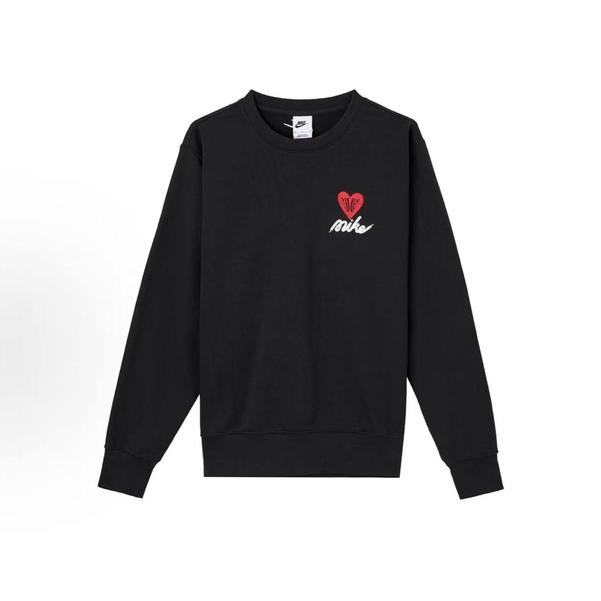NIKE耐克 Sportswear FW25 时尚爱心情侣款黑色卫衣 IB8233-010