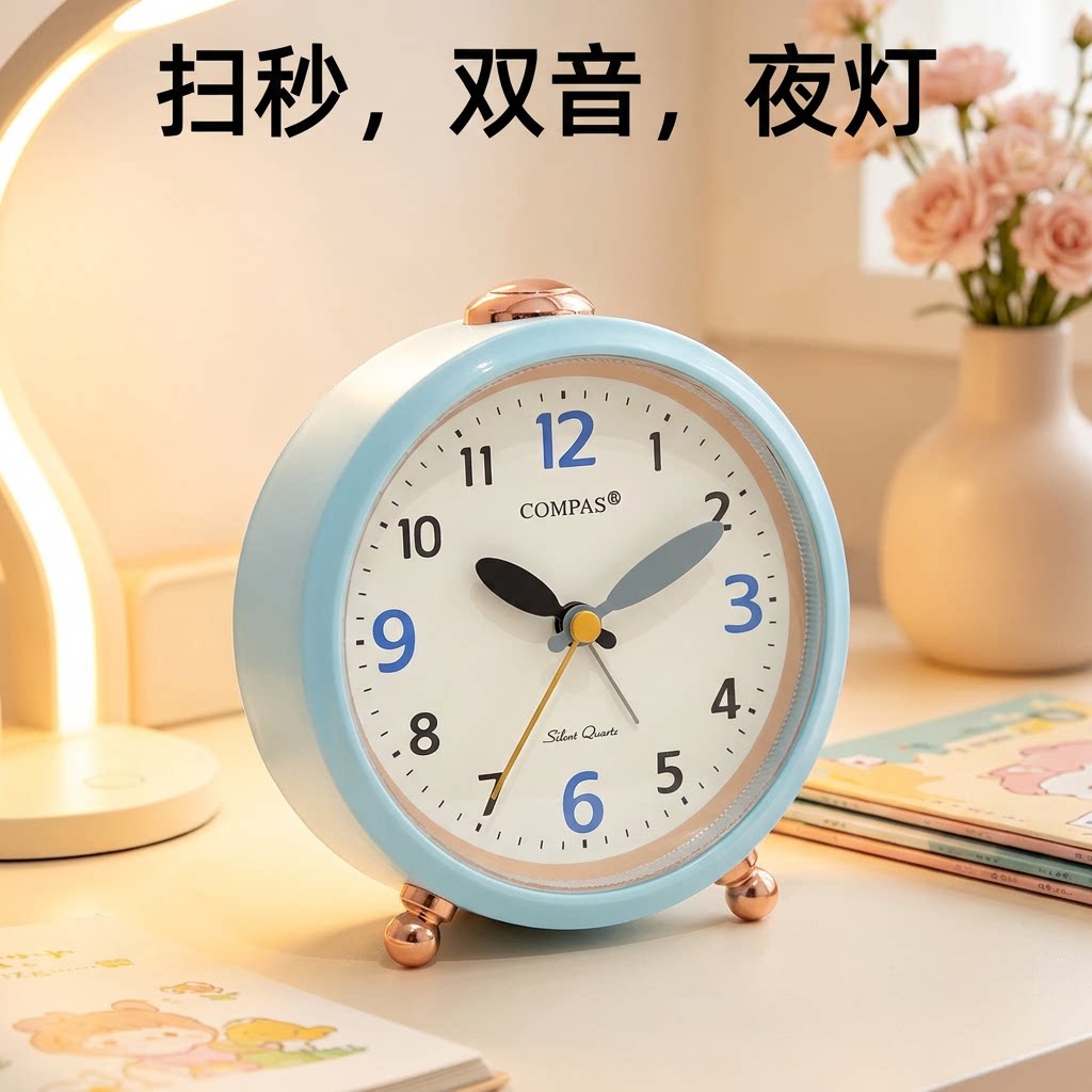 康巴丝静音大字夜视灯贪睡闹钟