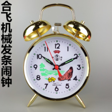 合飞上发条闹钟复古机械闹钟创意学生卧室超大声闹表老式金属钟表