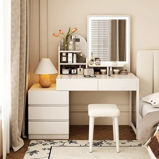 实木梳妆台化妆镜一体卧室现代简约小户型化妆桌收纳柜一体化妆台