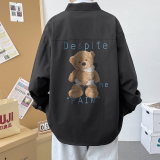 春秋男生港风长袖模特宽松ins情侣大码衬衫图案已注册3022P35，男装衬衫，星座101C（原电商A011-3）