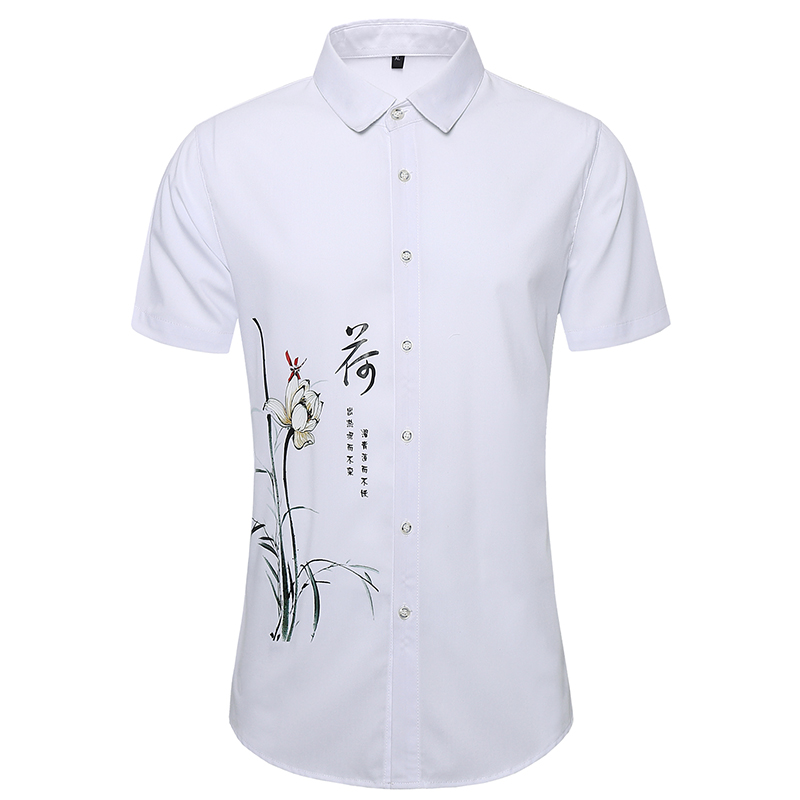 2025春夏大码休闲风印花短袖青年男士外贸衬衫3681P38，男装T恤，星座101C（原电商A011-3）