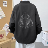 五色男生港风长袖宽松ins情侣外套模特衬衫3023P35，男装衬衫，星座101C（原电商A011-3）