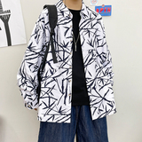 101C港风长袖宽松外套模特大码系列衬衫3010301130123013P35，男装衬衫，星座101C（原电商A011-3）