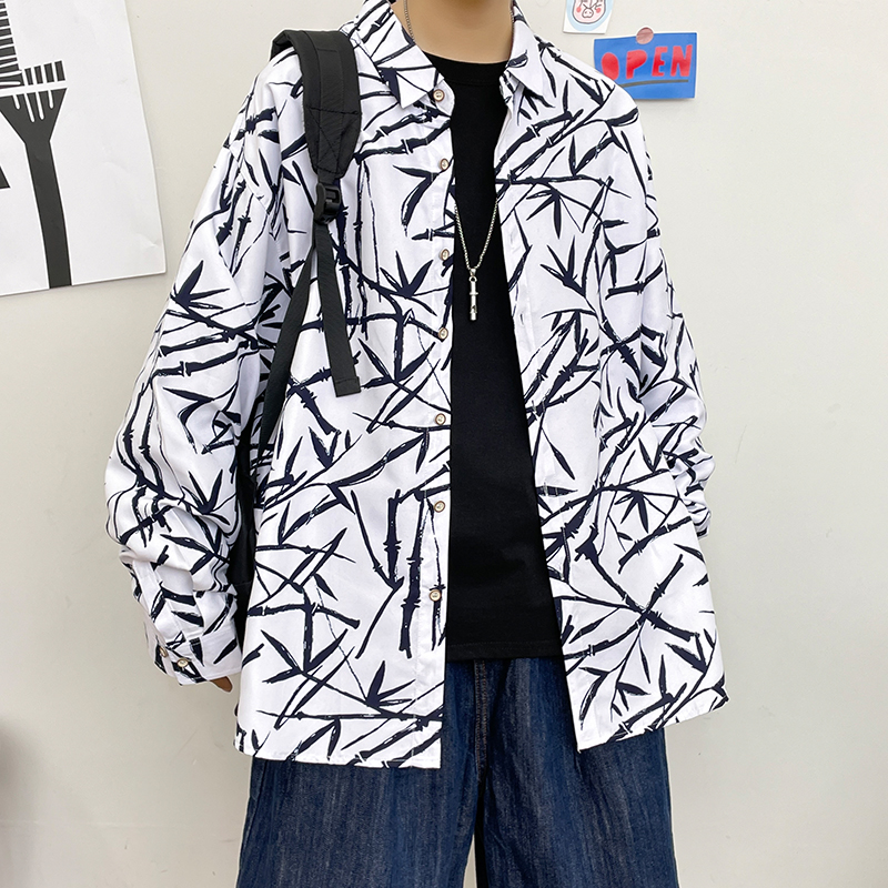 春秋男生长袖宽松港风情侣外套大码模特衬衫3011P35，男装衬衫，星座101C（原电商A011-3）