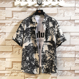 大码沙滩冰丝衬衫短袖情侣套装沙滩裤TZ6715P58，男装T恤，星座101C（原电商A011-3）