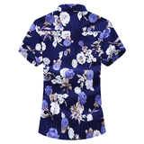 2025新春新款大码玫瑰衬衣短袖衬衫男衬衫1902P33，男装T恤，星座101C（原电商A011-3）