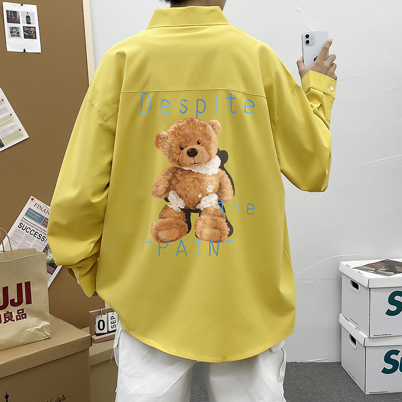 春秋男生港风长袖模特宽松ins大码衬衫图案已注册3022P35,男装衬衫,星座101C（原电商A011-3）