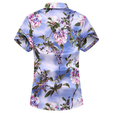 时尚潮衬衣短袖风花衬衫青年男衬衫D309P45，男装T恤，星座101C（原电商A011-3）