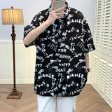 A011-3短袖港风宽松模特情侣潮ins大码衬衫D391P35，男装T恤，星座101C（原电商A011-3）
