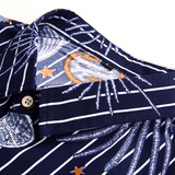 QT4025加大码男士条纹仙鹤时尚衬衫灰墙1208P38，男装衬衫，星座101C（原电商A011-3）