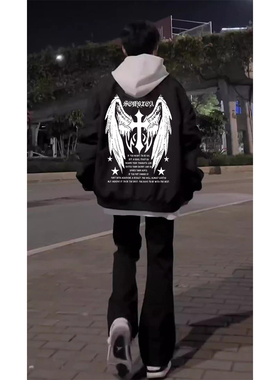 网红同款国潮复古美式十字架印花棒球飞行员夹克男学生春秋季外套