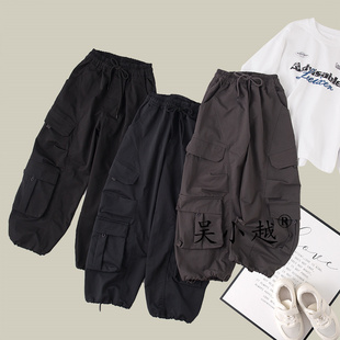 男孩休闲运动裤 儿童口袋长裤 子工装 吴小越W1558男童中大童散兵裤