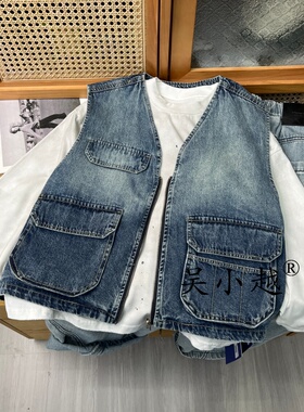 吴小越w2107儿童春秋款马甲工装风宽松版型中大童薄款男孩外穿时