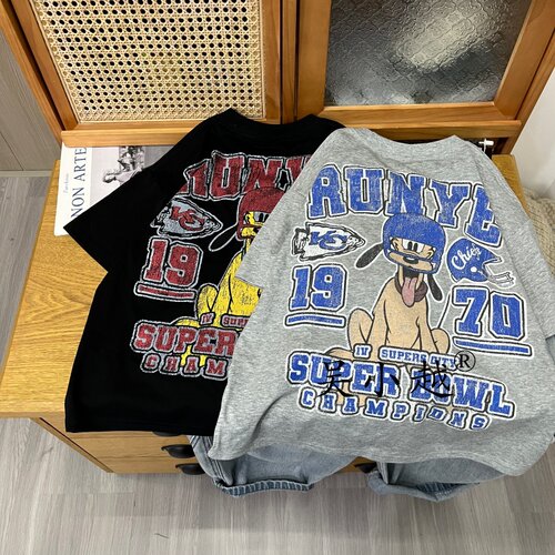 吴小越w2193男童夏款宽松圆领韩版无感数码印花棉t恤短袖中大童