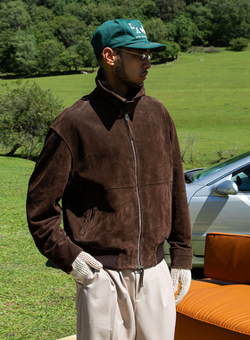 OD/DARKNESS 25冬十字架翻毛小牛皮丝光感麂皮衣夹克老钱翻领外套