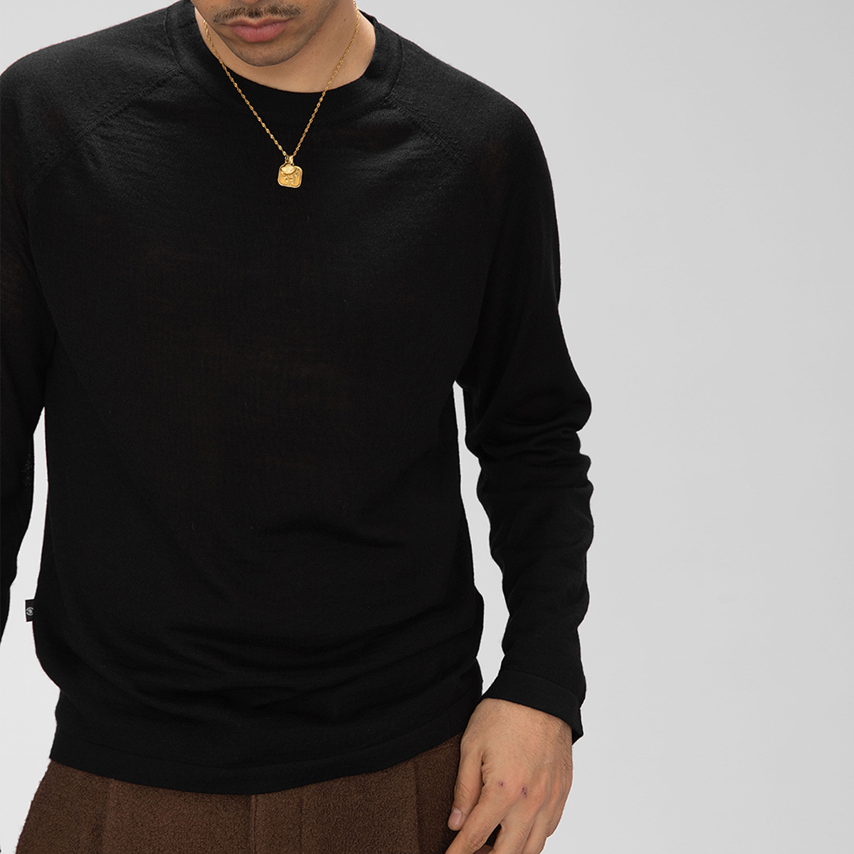 OD澳毛美利奴圆领插肩打底羊毛衫