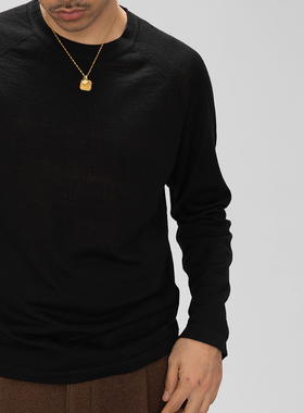 OD/DARKNESS 2025冬澳洲美利奴羊毛抗起球圆领插肩亲肤打底羊毛衫