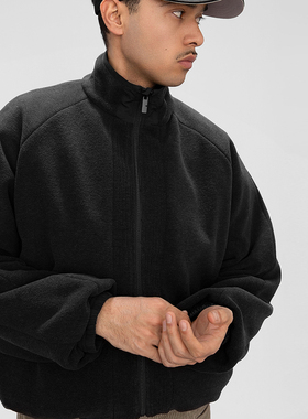 OD/DARKNESS 25冬立领双面穿摇粒绒压胶拉链防静电外套插肩厚夹克