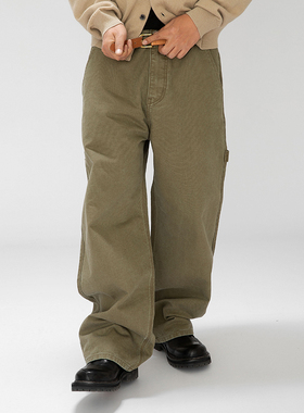 OD/ORANGEDRAGON25冬 水洗褪色做旧重磅棉帆布日系复古锥形工装裤