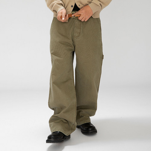OD水洗褪色复古锥形工装休闲裤