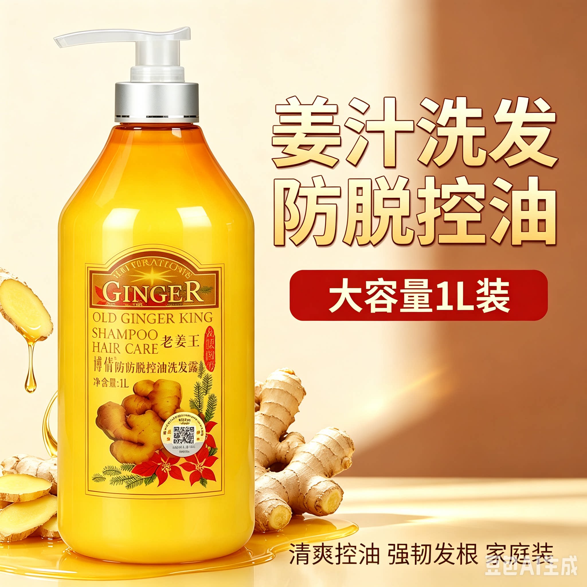 博倩老姜王洗发水防脱控油洗发露去屑控油止痒固发密发头发护理