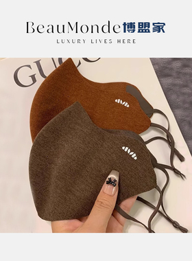 美拉德保暖口罩女高颜值秋冬冬季戴眼镜不起雾面罩防风防寒加厚