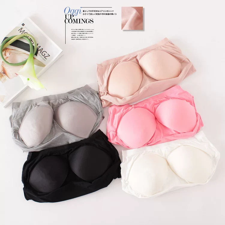 Top with cups, breast pads, underwear, base T-shirt, plus size