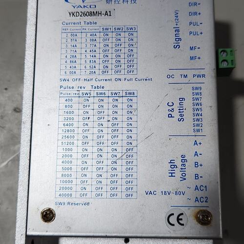研控驱动器，型号：YKD2608MH-A1 V2.5,拆机件--议价商品
