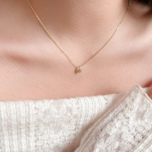 岚屿 勿忘我/日系简约迷你小雪花项链精致高级感初恋女友锁骨链