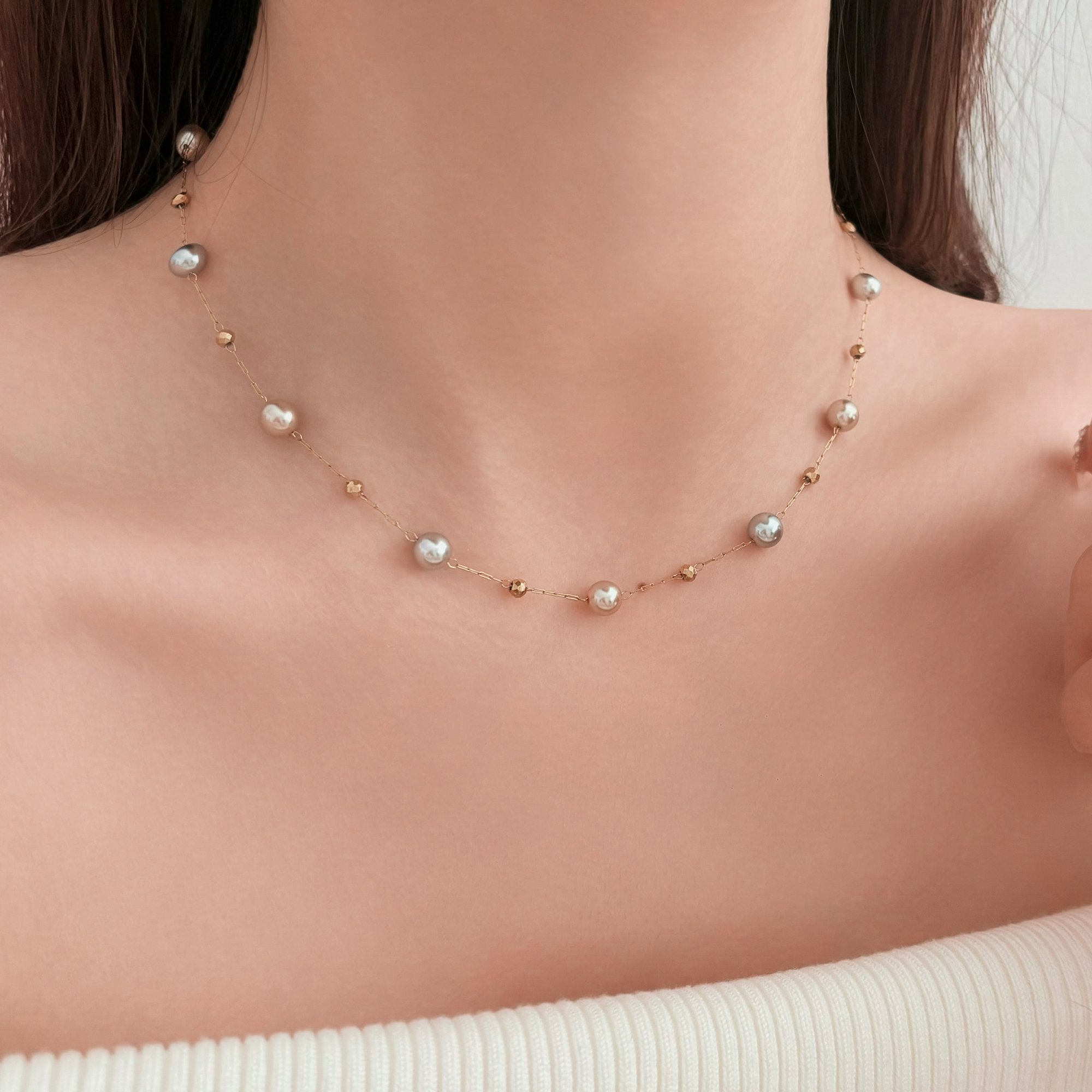 星轨/Vintage复古满天星珍珠项链